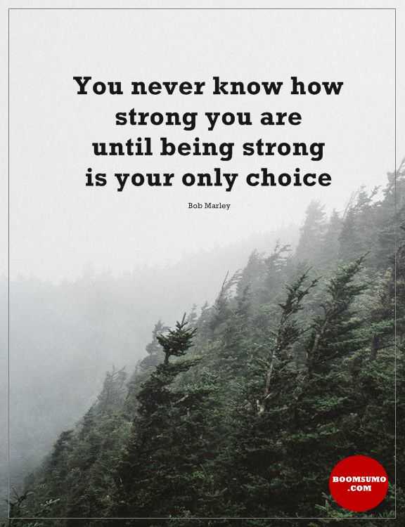 Inspirational quotes about strength Don't know How Strong You Are, Only Choice