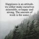 Happiness Quotes About Attitude Happy And Strong, The same Amount Of Work Why