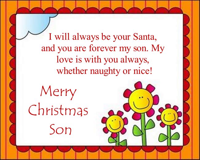 merry christmas notes for son