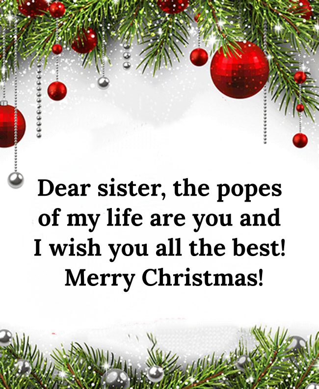 merry xmas sister and family