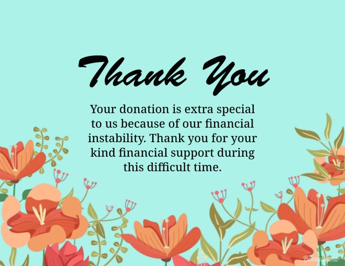 Thank You Messages For Financial Donation