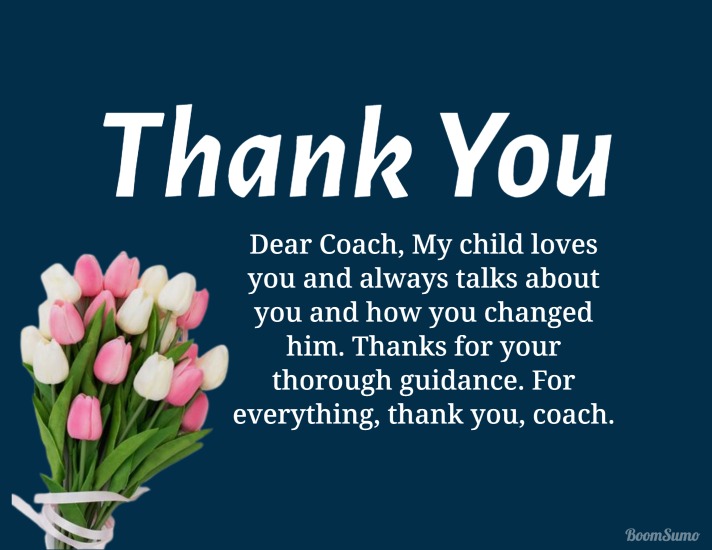 Thank You To Coach From Parents