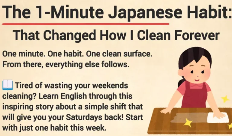 The 1-Minute Japanese Habit: Why I Stopped Cleaning on Weekends