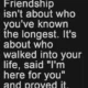 An inspirational quote about true friendship written in bold light grey text on a dark charcoal background. A meaningful and heartfelt quote reflecting on true friendship, loyalty, and support