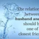 An inspirational quote about marriage and friendship in dark serif text alongside a delicate rose formed from splashing water against a soft blue background. An inspiring quote emphasizing the importance of deep friendship and companionship in marriage