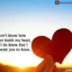 A romantic quote reading 'I don't know how you got inside my heart, but I do know that I never want you to leave...' alongside a hand holding a red paper heart against a warm sunset in Paris with the Eiffel Tower silhouette. I Don't Know How You Got Inside My Heart Love Quote